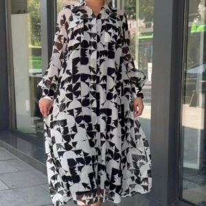 Lantern Sleeve Plaid Dress